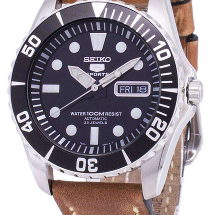Seiko 5 Sports SNZF17K1-LS17 Orologio da uomo automatico cinturino in pelle marrone