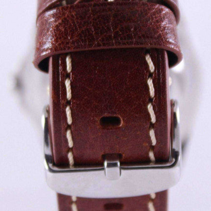Orologio da uomo con quadrante automatico sportivo Seiko 5 in pelle marrone SNZF17K1-LS1