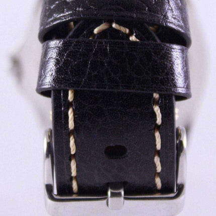 Orologio da uomo automatico in pelle nera SNZF17K1-LS2 con rapporto automatico sportivo Seiko 5