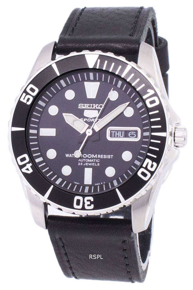 Orologio da uomo automatico in pelle SNZF17K1-LS8 con rapporto automatico sportivo Seiko 5