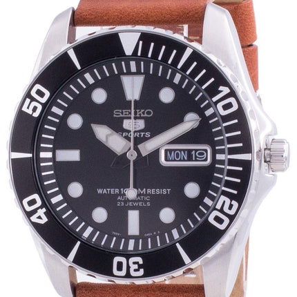 Orologio da uomo automatico Seiko 5 con quadrante nero SNZF17K1-var-LS21 100M
