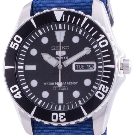 Orologio da uomo automatico Seiko 5 con quadrante nero SNZF17K1-var-NATO8 100M