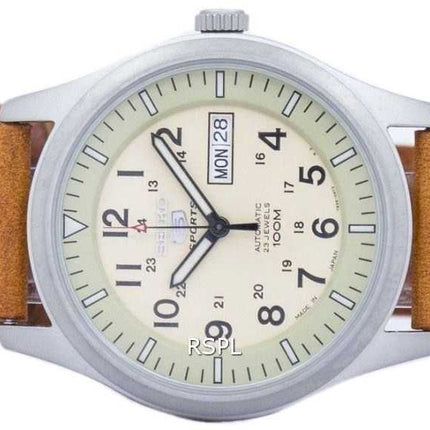 Orologio da uomo con quadrante in pelle marrone con quadrante in pelle, modello giapponese, realizzato in vera pelle da sport, S