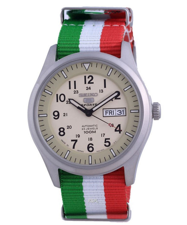 Seiko 5 Sports Military Automatic Japan Made SNZG07J1-var-NATO23 100M Orologio da uomo