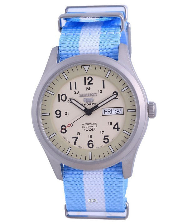 Seiko 5 Sports Military Automatic Japan Made SNZG07J1-var-NATO24 100M Orologio da uomo