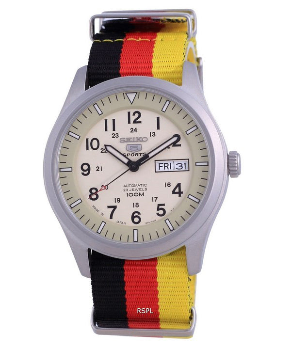 Seiko 5 Sports Military Automatic Japan Made SNZG07J1-var-NATO26 100M Orologio da uomo
