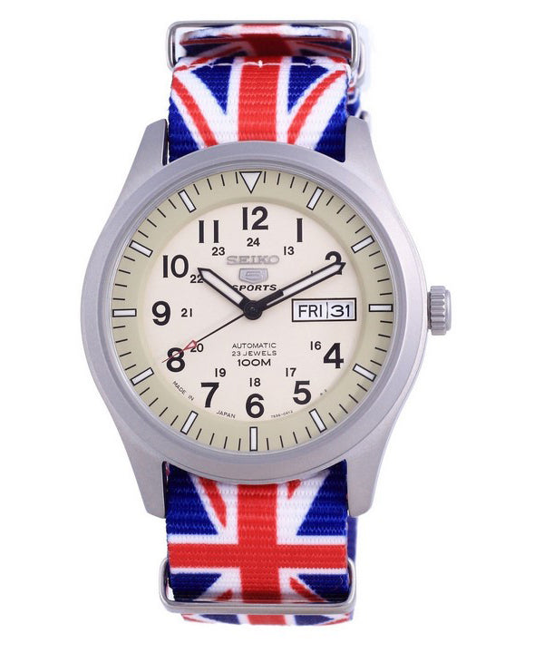 Seiko 5 Sports Military Automatic Japan Made SNZG07J1-var-NATO28 100M Orologio da uomo