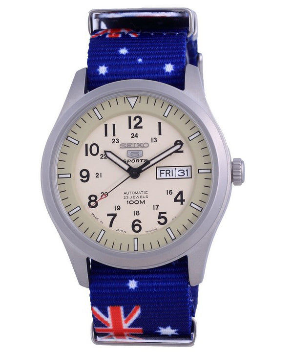 Seiko 5 Sports Military Automatic Japan Made SNZG07J1-var-NATO30 100M Orologio da uomo