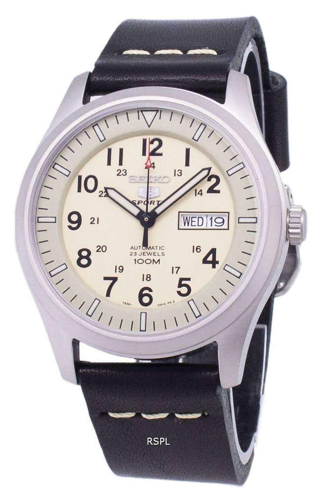 Seiko 5 Sports SNZG07K1-LS14 Orologio da uomo automatico cinturino in pelle nera