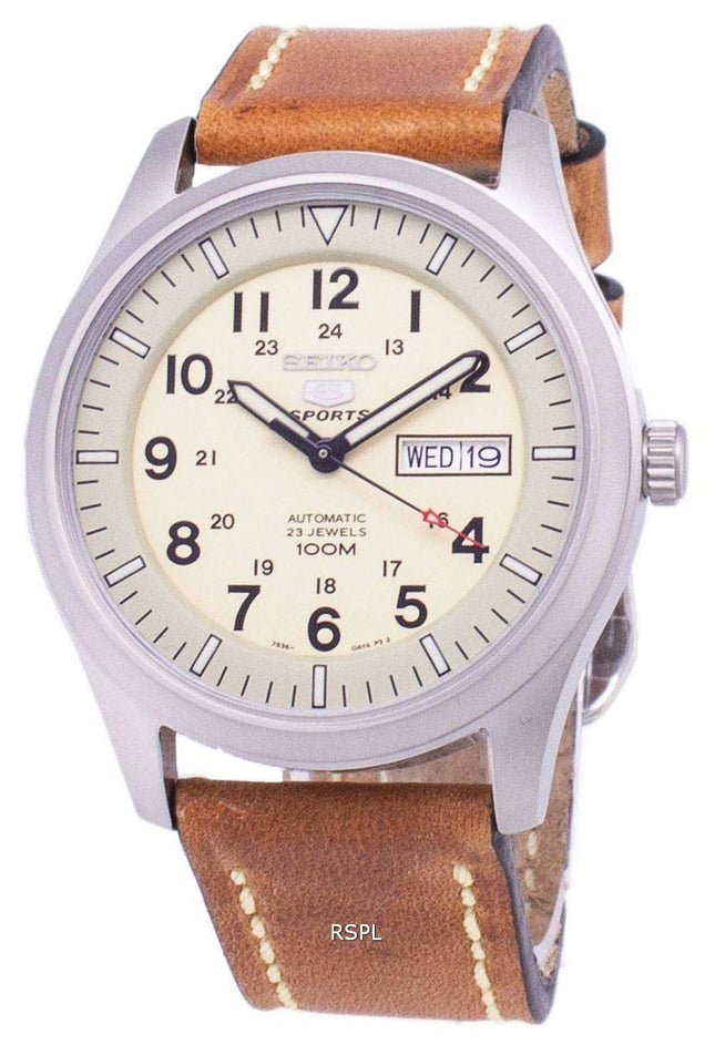 Seiko 5 Sports SNZG07K1-LS17 Orologio da uomo automatico cinturino in pelle marrone