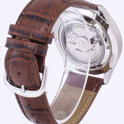 Orologio da uomo con quadrante automatico in pelle marrone Seiko 5 Sports SNZG07K1-LS7