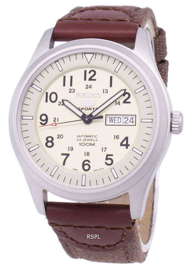Orologio da uomo automatico con cinturino in tela Seiko 5 Sports SNZG07K1-NS1