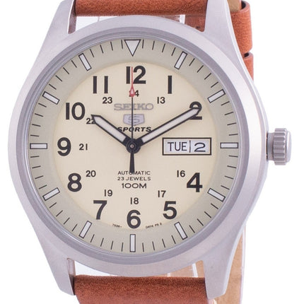 Orologio da uomo automatico 100M SNZG07K1-var-LS21 con quadrante crema sportivo Seiko 5