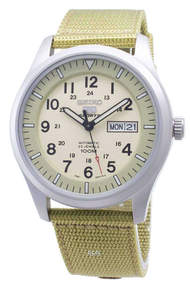Seiko 5 Sports Automatic SNZG07 SNZG07K1 SNZG07K Orologio da uomo con cinturino in nylon militare