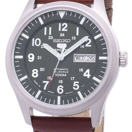 Orologio da uomo automatico con cinturino in tela realizzato in Giappone con cinturino in pelle da uomo Seiko 5 SNZG09J1-NS1