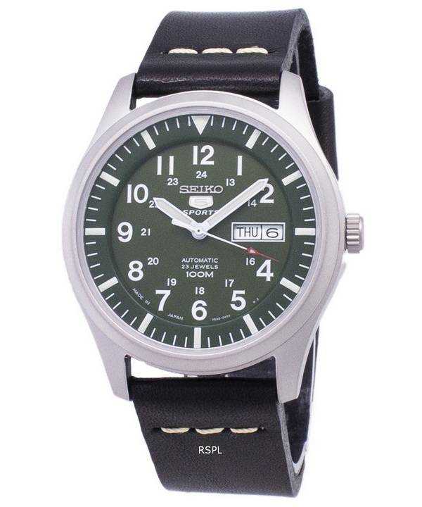 Seiko 5 Sports SNZG09J1-LS14 Orologio da uomo con cinturino in pelle nera made in Giappone