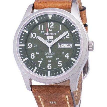 Seiko 5 Sports SNZG09J1-LS17 Orologio da uomo con cinturino in pelle marrone made in Giappone