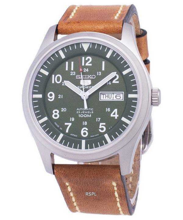 Seiko 5 Sports SNZG09J1-LS17 Orologio da uomo con cinturino in pelle marrone made in Giappone