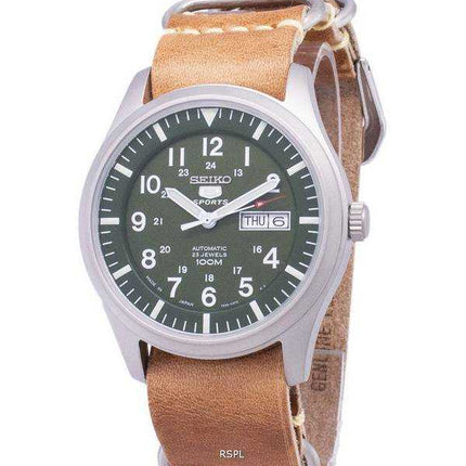 Seiko 5 Sports SNZG09J1-LS18 Orologio da uomo con cinturino in pelle marrone made in Giappone
