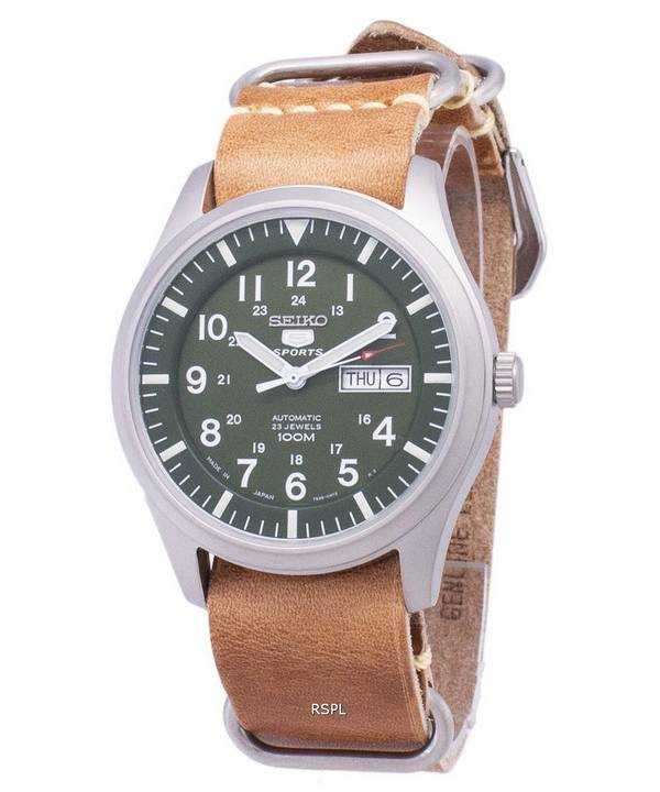 Seiko 5 Sports SNZG09J1-LS18 Orologio da uomo con cinturino in pelle marrone made in Giappone