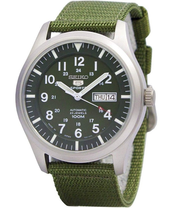 Orologio da uomo Seiko 5 Military Automatic Sports ricondizionato, prodotto in Giappone, SNZG09 SNZG09J1 SNZG09J