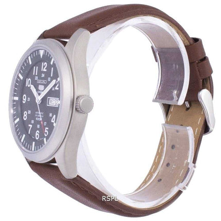 Orologio da uomo SNKG09K1-LS12 in pelle marrone con rapporto automatico sportivo Seiko 5
