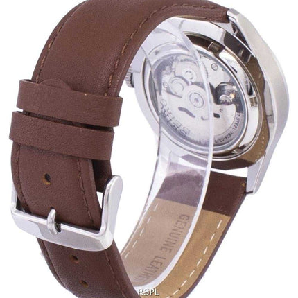 Orologio da uomo SNKG09K1-LS12 in pelle marrone con rapporto automatico sportivo Seiko 5