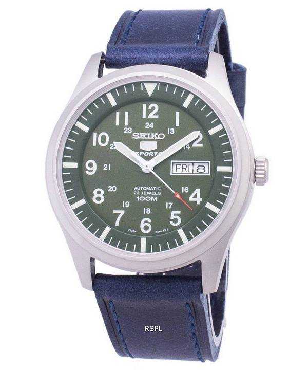 Seiko 5 Sports SNZG09K1-LS13 Orologio da uomo automatico cinturino in pelle blu scuro