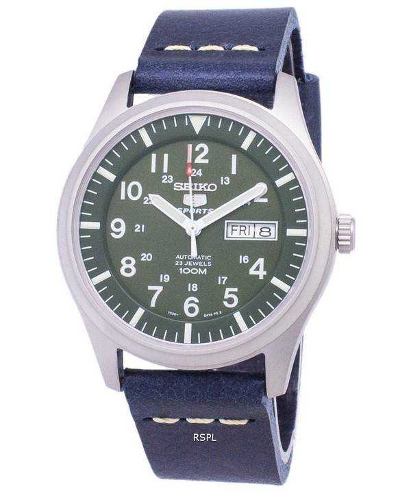 Seiko 5 Sports SNZG09K1-LS15 Orologio da uomo automatico cinturino in pelle blu scuro