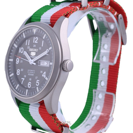 Orologio da uomo Seiko 5 Sports militare automatico in poliestere SNZG09K1-var-NATO23 100M