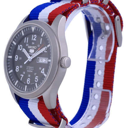 Orologio da uomo Seiko 5 Sports militare automatico in poliestere SNZG09K1-var-NATO25 100M