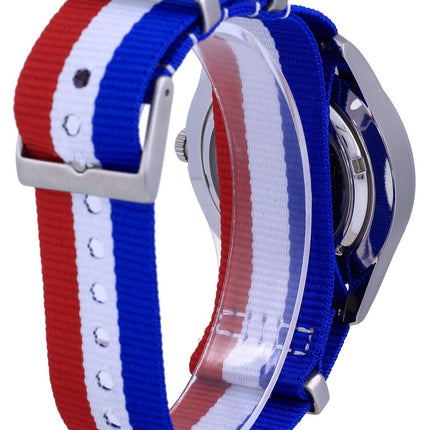 Orologio da uomo Seiko 5 Sports militare automatico in poliestere SNZG09K1-var-NATO25 100M