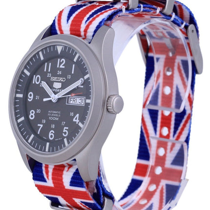 Orologio da uomo Seiko 5 Sports militare automatico in poliestere SNZG09K1-var-NATO28 100M