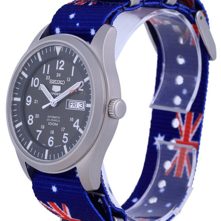 Orologio da uomo Seiko 5 Sports militare automatico in poliestere SNZG09K1-var-NATO30 100M