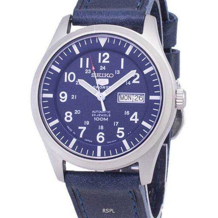 Seiko 5 Sports SNZG11J1-LS13 Orologio da uomo con cinturino in pelle color blu scuro