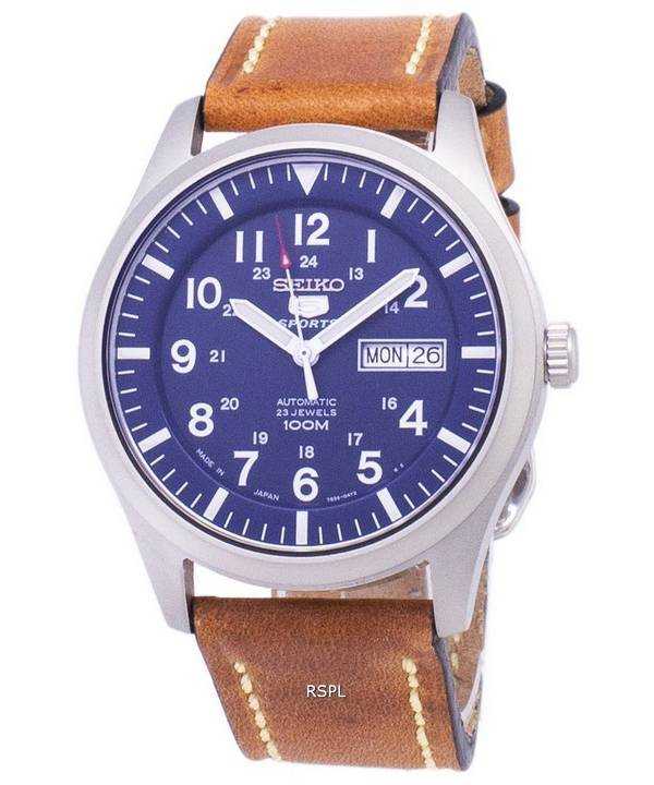 Seiko 5 Sports SNZG11J1-LS17 Orologio da uomo automatico cinturino in pelle marrone
