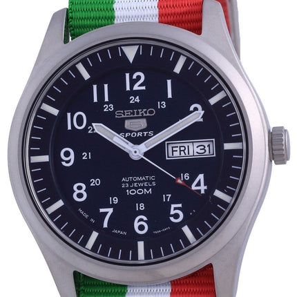 Orologio da uomo automatico Seiko 5 Sports in poliestere SNZG11J1-var-NATO23 100M
