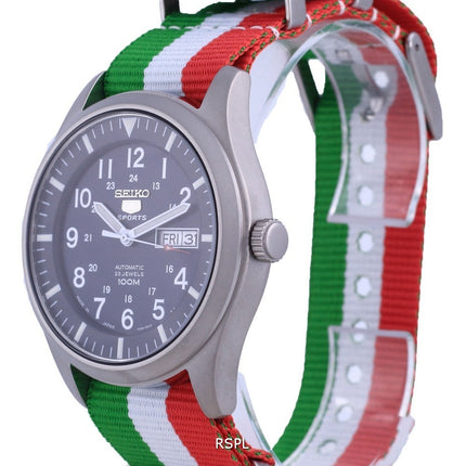Orologio da uomo automatico Seiko 5 Sports in poliestere SNZG11J1-var-NATO23 100M