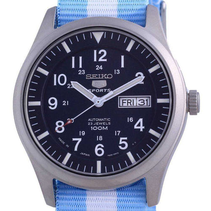Orologio da uomo automatico Seiko 5 Sports in poliestere SNZG11J1-var-NATO24 100M