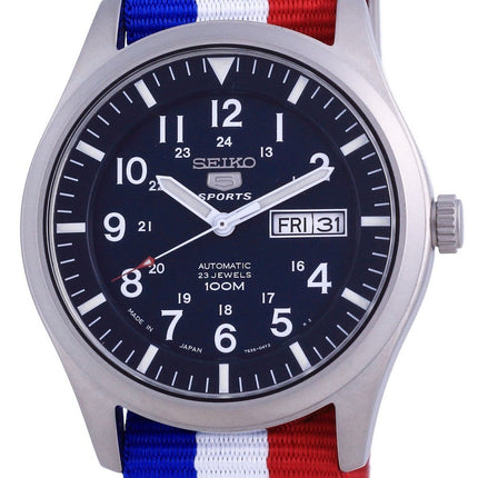 Orologio da uomo automatico Seiko 5 Sports in poliestere SNZG11J1-var-NATO25 100M
