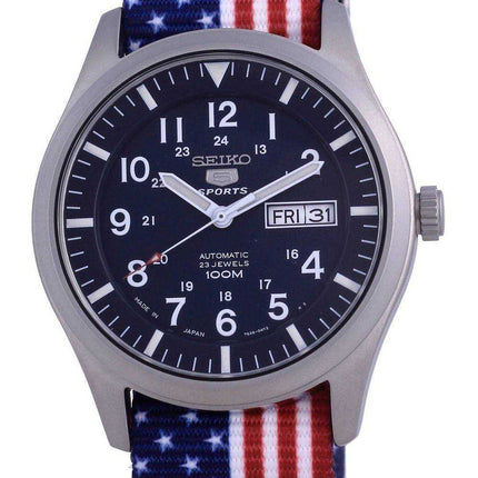 Orologio da uomo automatico Seiko 5 Sports in poliestere SNZG11J1-var-NATO27 100M