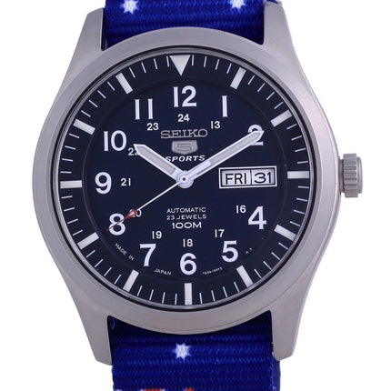 Orologio da uomo automatico Seiko 5 Sports in poliestere SNZG11J1-var-NATO30 100M