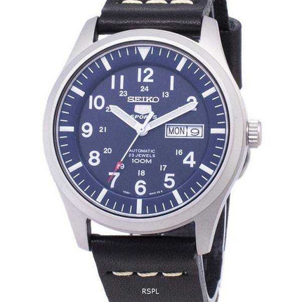 Orologio da uomo con cinturino in pelle nera automatica Seiko 5 Sports SNZG11K1-LS14
