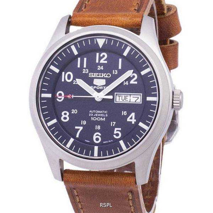 Orologio da uomo SNKG11K1-LS9 in pelle marrone con rapporto automatico sportivo Seiko 5