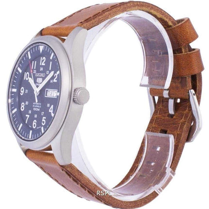 Orologio da uomo SNKG11K1-LS9 in pelle marrone con rapporto automatico sportivo Seiko 5