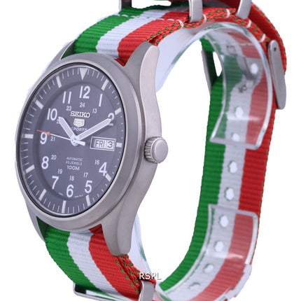 Orologio da uomo automatico Seiko 5 Sports in poliestere SNZG11K1-var-NATO23 100M