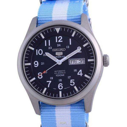 Orologio da uomo automatico Seiko 5 Sports in poliestere SNZG11K1-var-NATO24 100M