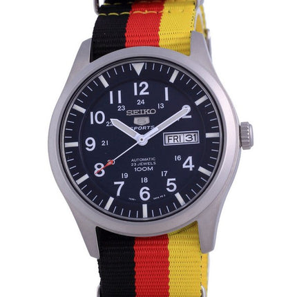 Orologio da uomo automatico Seiko 5 Sports in poliestere SNZG11K1-var-NATO26 100M