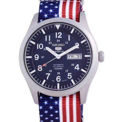 Orologio da uomo automatico Seiko 5 Sports in poliestere SNZG11K1-var-NATO27 100M