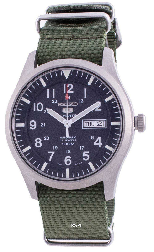 Orologio da uomo automatico Seiko 5 con quadrante blu SNZG11K1-var-NATO9 100M